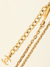 2003 Square Multi-Motif CC Mark Necklace in Gold/Black
