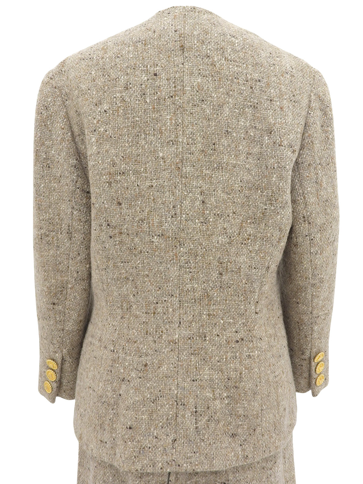 Macadam Button Tweed Set in Beige