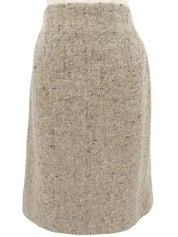 Macadam Button Tweed Set in Beige