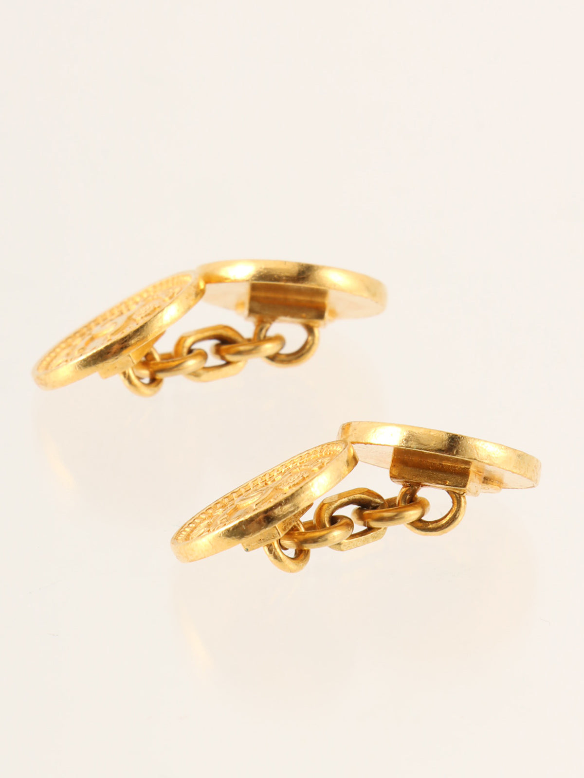 1996 CC mark coin motif cufflinks gold