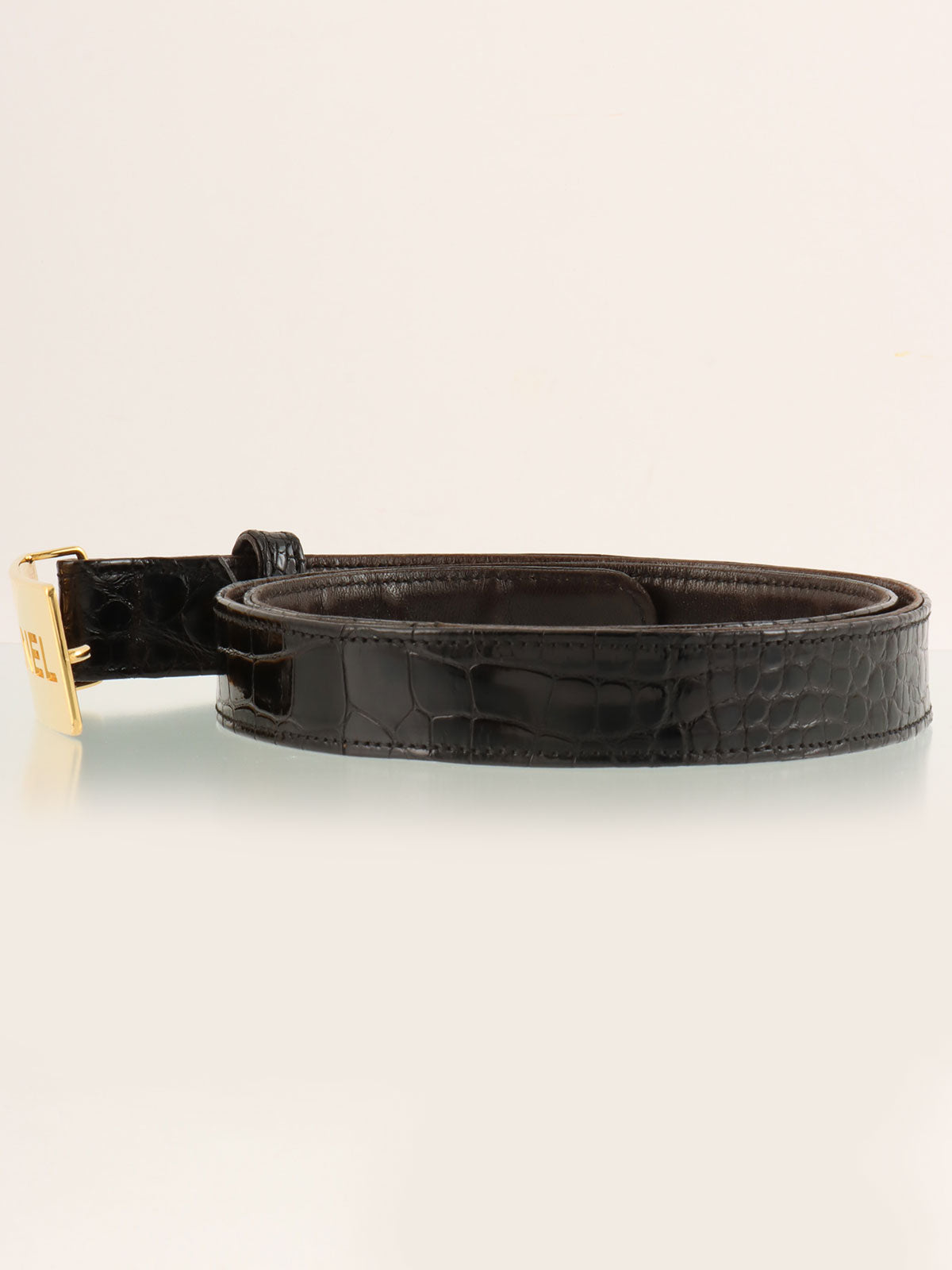 Logo Plate Belt Black