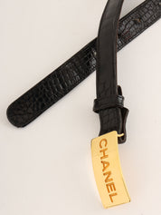 Logo Plate Belt Black