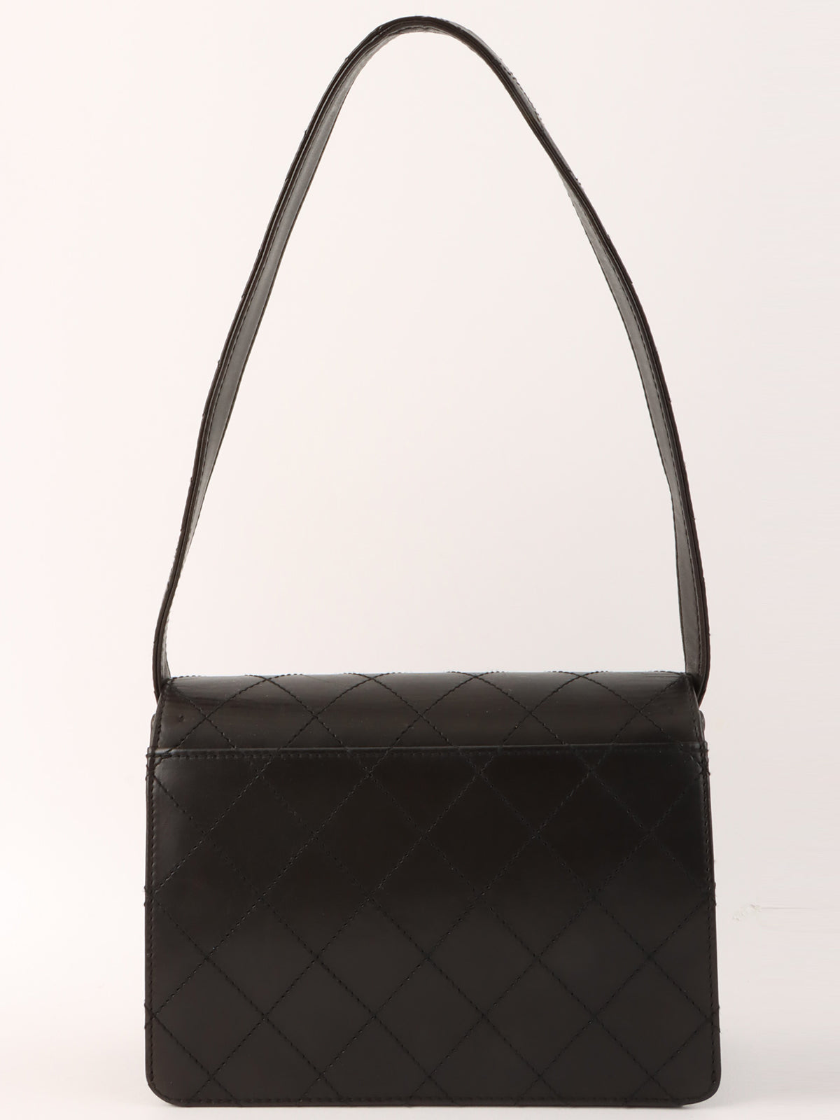 1998 Matelasse Stitch CC 旋锁单肩包(黑色)