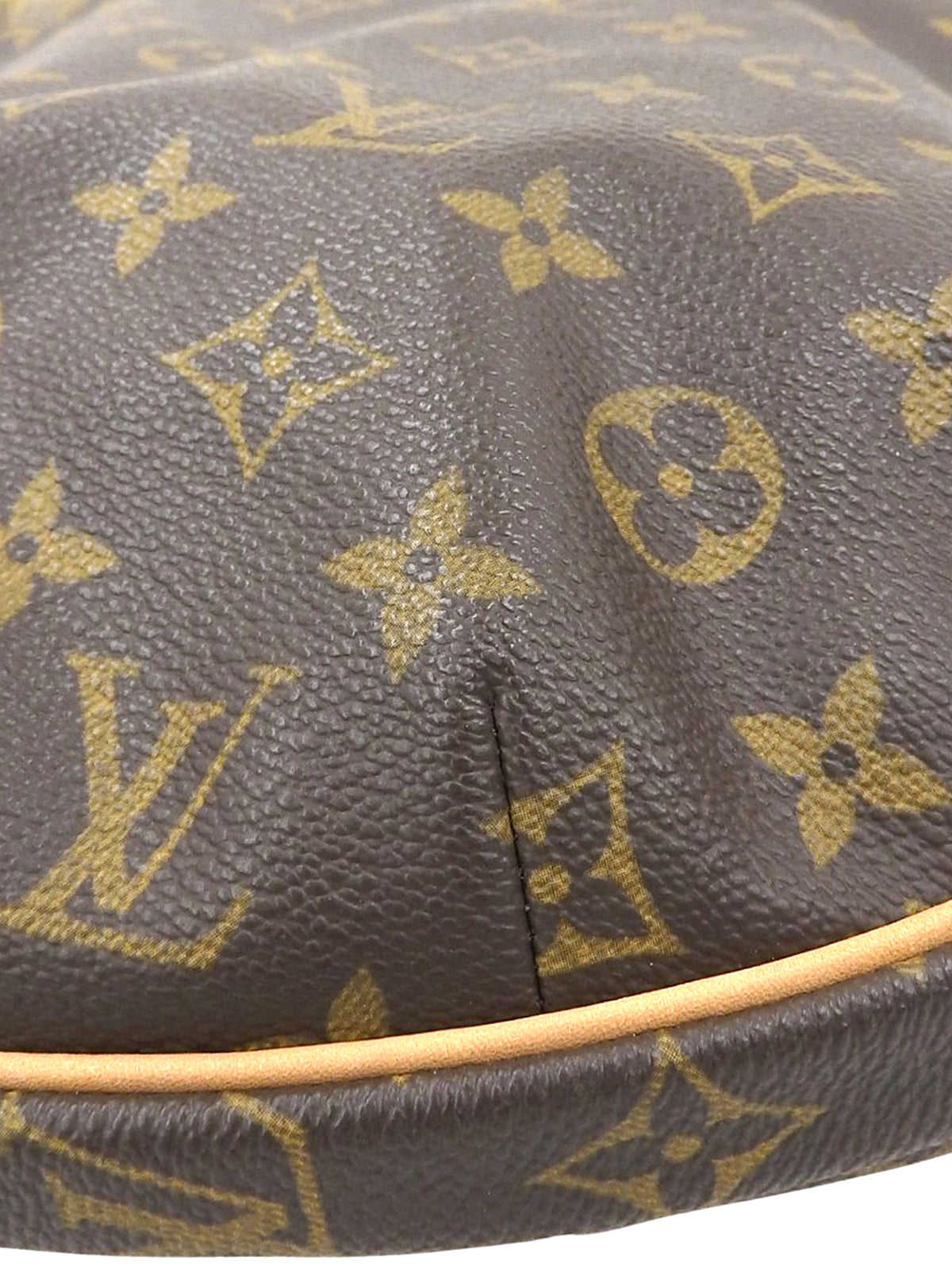 2003 帆布字母羊角面包 MM 棕色