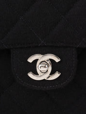 1997 棉质双面 CC 旋锁手提包,黑色