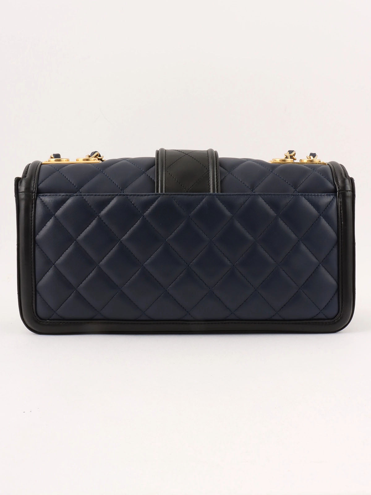 2014 Bicolor CC Mark Chain Shoulder Bag Navy/Black