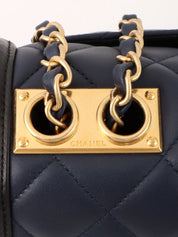 2014 Bicolor CC Mark Chain Shoulder Bag Navy/Black