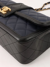 2014 Bicolor CC Mark Chain Shoulder Bag Navy/Black