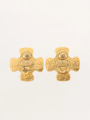1994 Gripoix 珍珠 CC 标志设计耳环(金色/红色/白色)