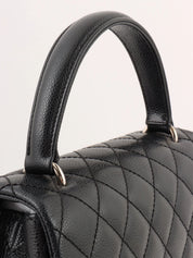2007 Caviar Skin CC Turnlock Handbag in Black/Silver