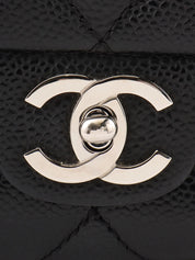 2007 Caviar Skin CC Turnlock Handbag in Black/Silver