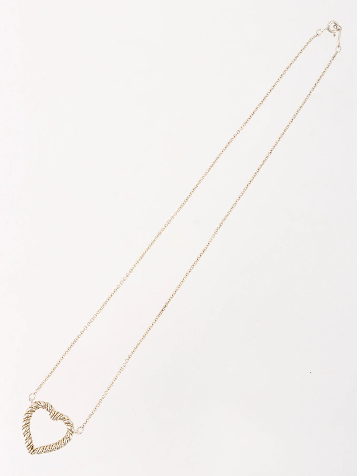 18K925 Twisted Heart Necklace in Silver/Gold