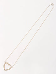 18K925 Twisted Heart Necklace in Silver/Gold