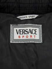 Nylon Medusa Zip-Up Jacket in Black