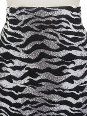 Tiger Pattern Knit Skirt in Gray/Black