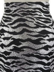 Tiger Pattern Knit Skirt in Gray/Black