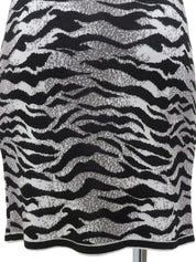 Tiger Pattern Knit Skirt in Gray/Black