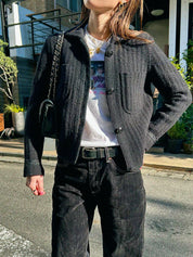 2007年製 ウールCCマークボタンジャケット ブラック