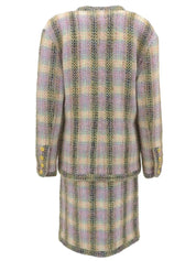 Tweed CC Mark 纽扣套装多色
