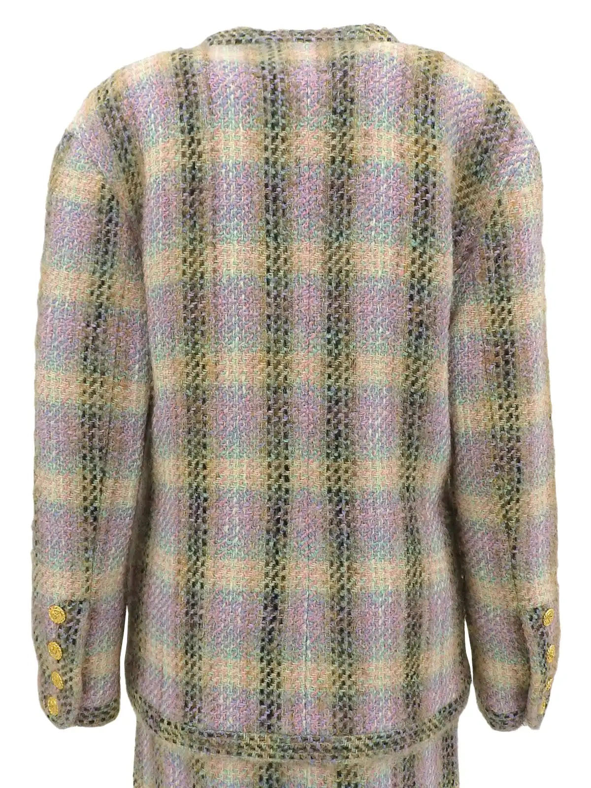 Tweed CC Mark 纽扣套装多色