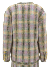Tweed CC Mark 纽扣套装多色