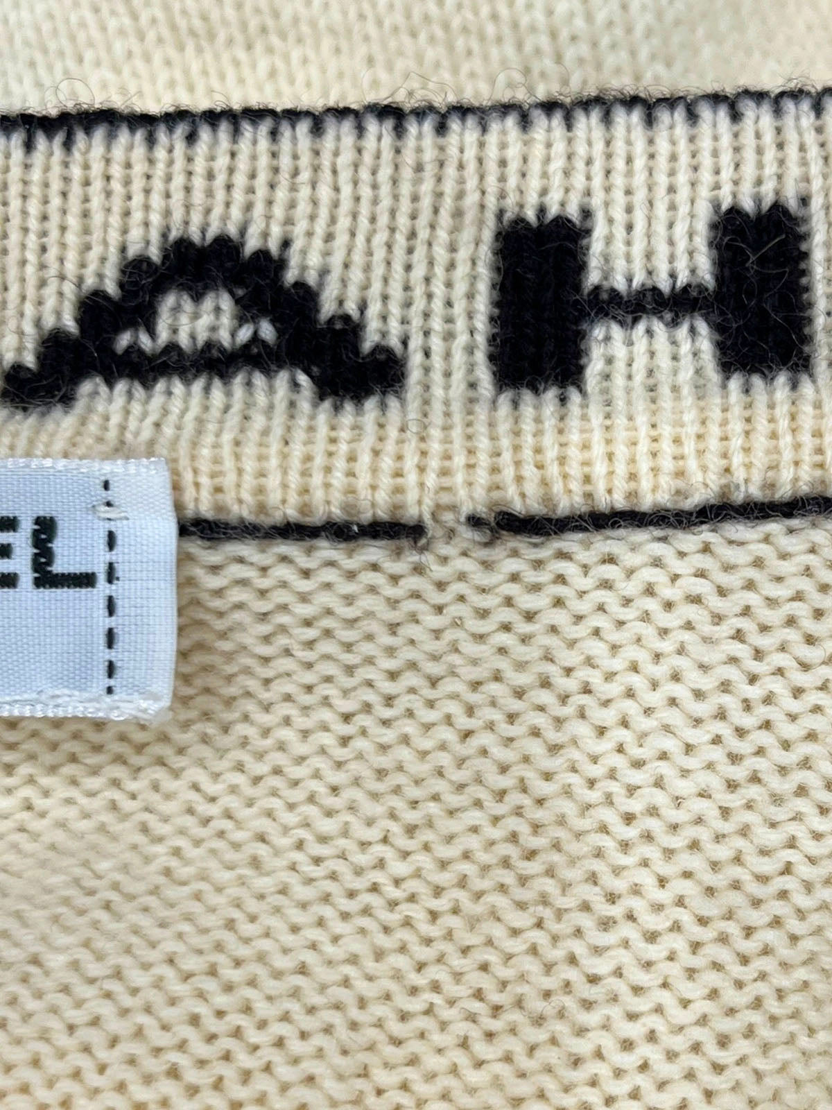 CC Mark Button Knit Ensemble Ivory/Black