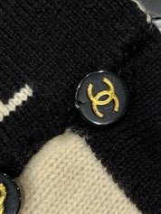 CC Mark Button Knit Ensemble Ivory/Black