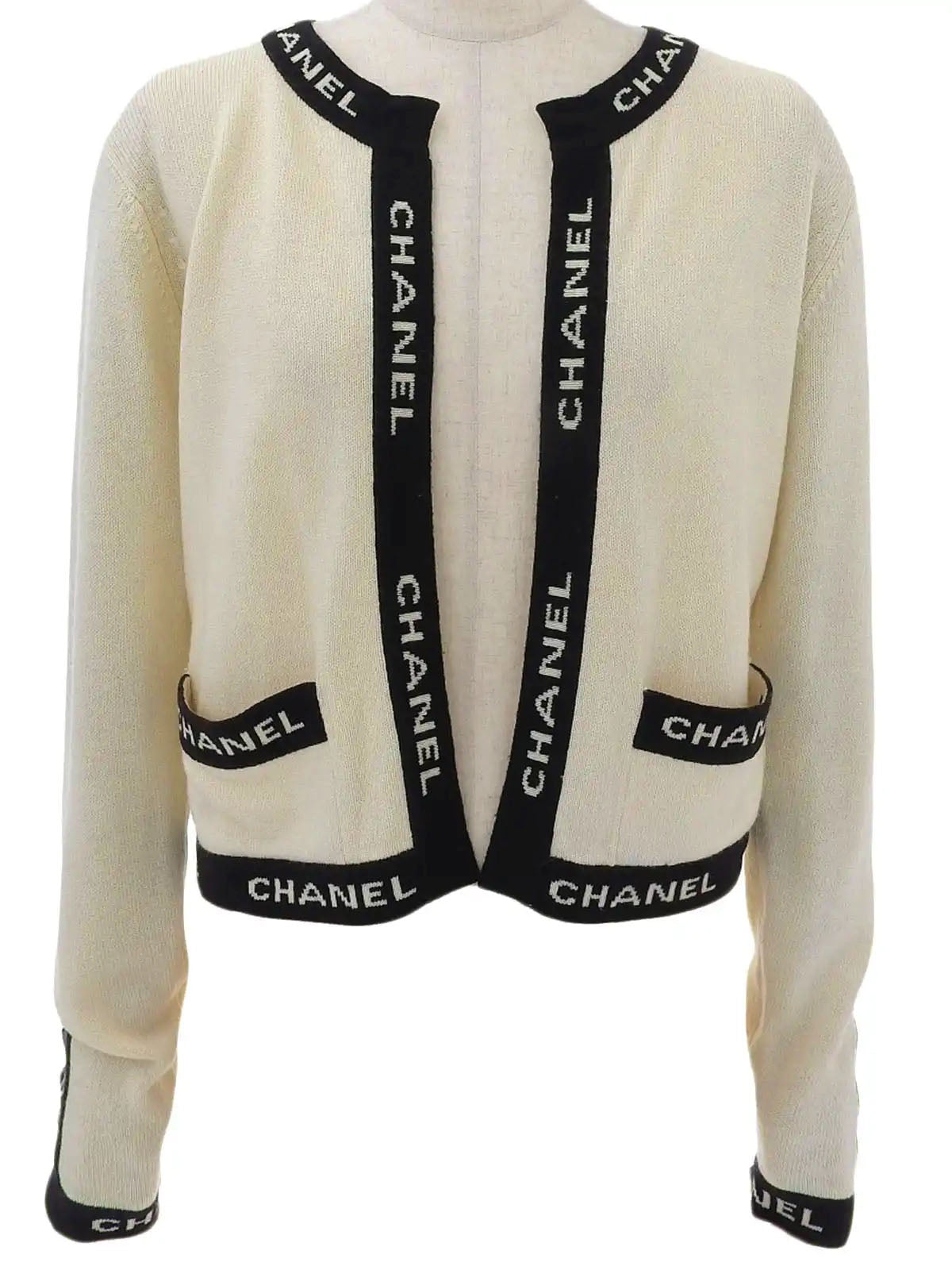 CC Mark Button Knit Ensemble Ivory/Black