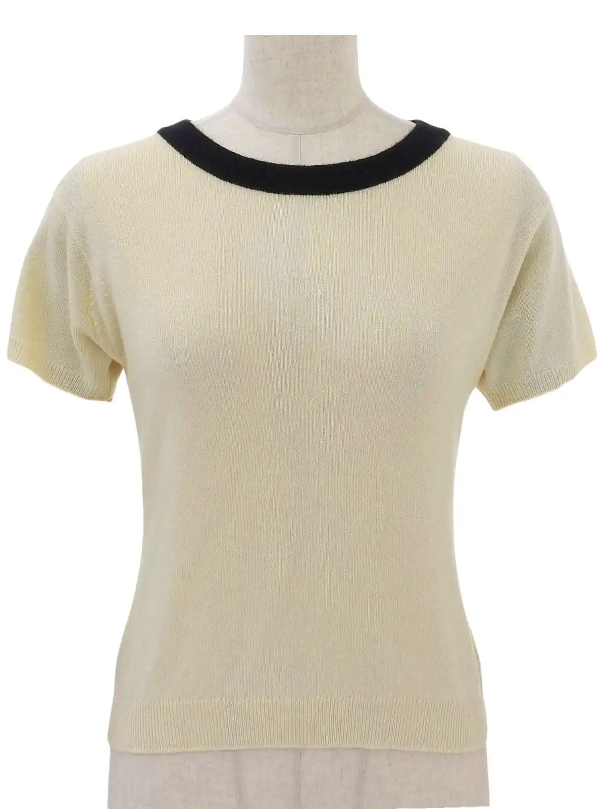 CC Mark Button Knit Ensemble Ivory/Black