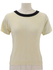 CC Mark Button Knit Ensemble Ivory/Black