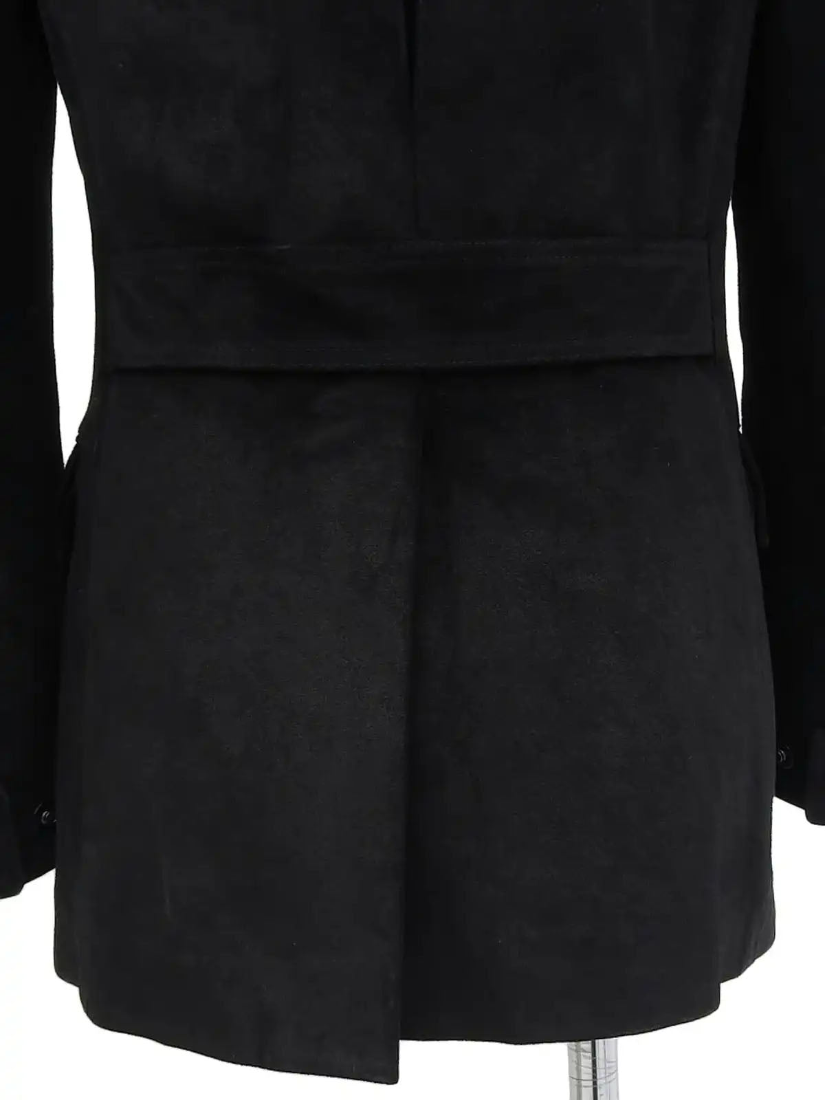 Suede Logo Button Jacket in Black