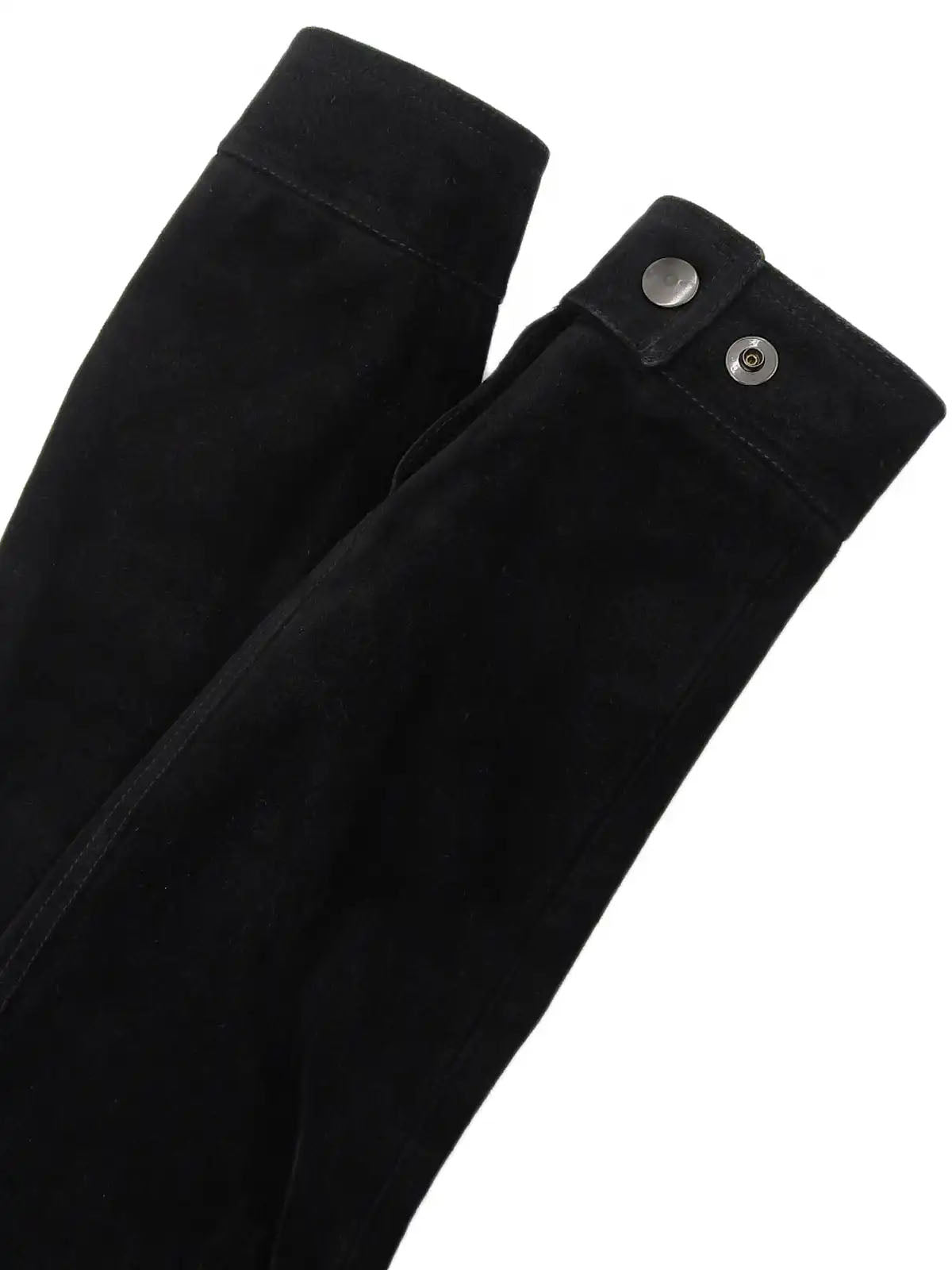 Suede Logo Button Jacket in Black