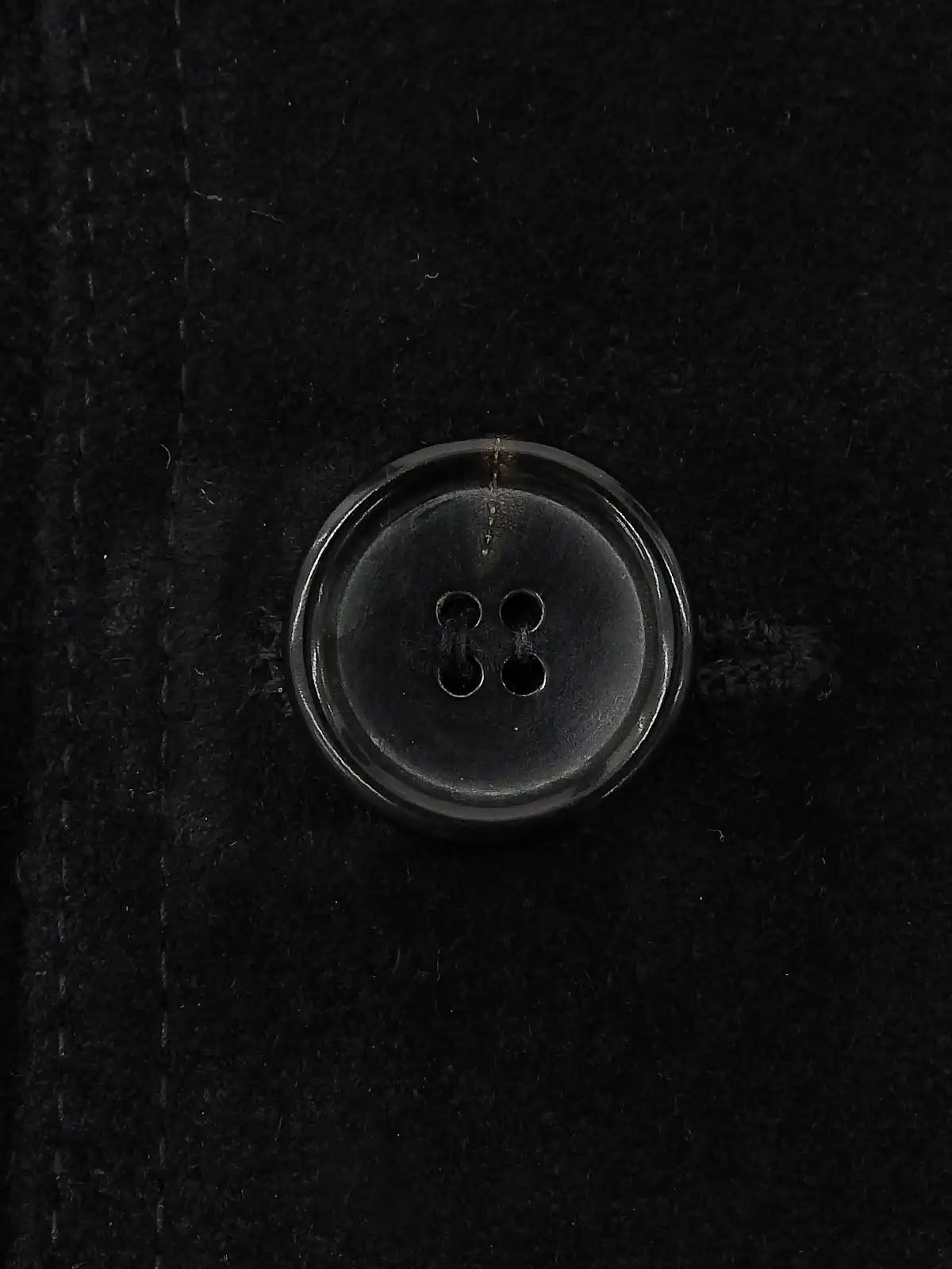 Suede Logo Button Jacket in Black