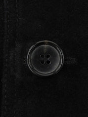 Suede Logo Button Jacket in Black