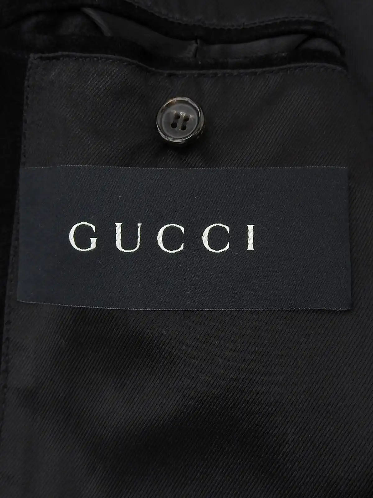 Suede Logo Button Jacket in Black