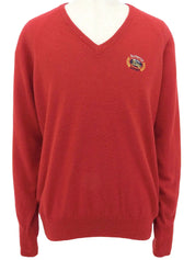 Logo Emblem Embroidered Knitwear Red