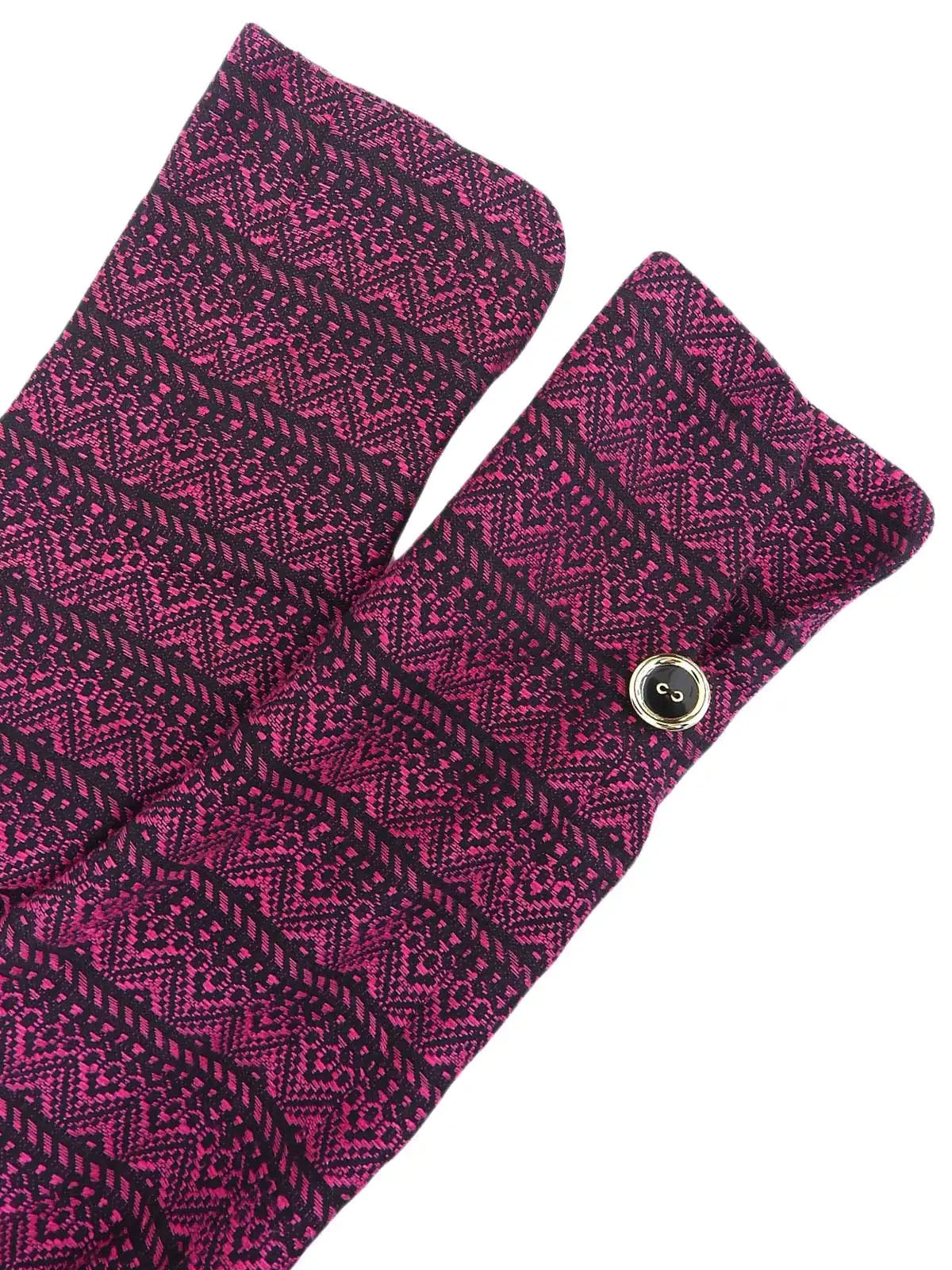 Velour combination design pattern set in fuchsia pink and black