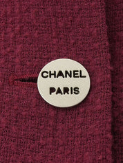 2000 Logo Cutout Button Fringe Jacket in Greige/Purple/Blue