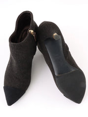 Wool short boots in brown/black