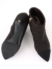 Wool short boots in brown/black