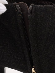 Wool short boots in brown/black
