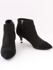 Wool short boots in brown/black