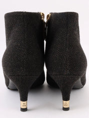 Wool short boots in brown/black