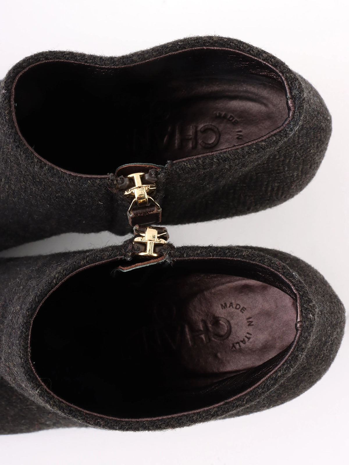 Wool short boots in brown/black