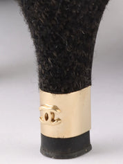 Wool short boots in brown/black