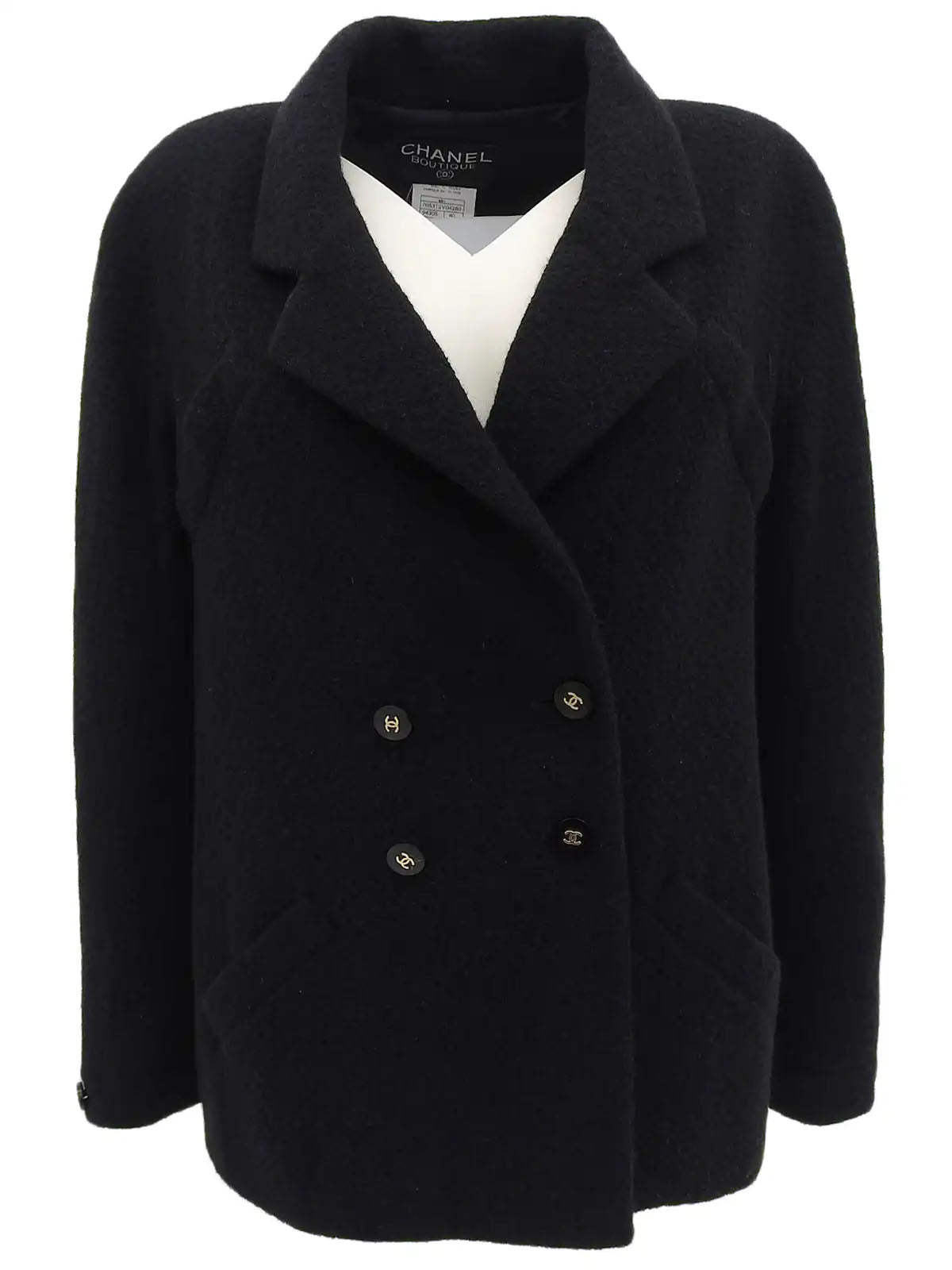 1995 CC mark button double-breasted jacket in black| VINTAGE