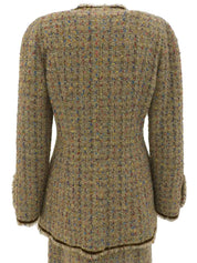 1993 Tweed CC Mark 纽扣套装,棕色/多色