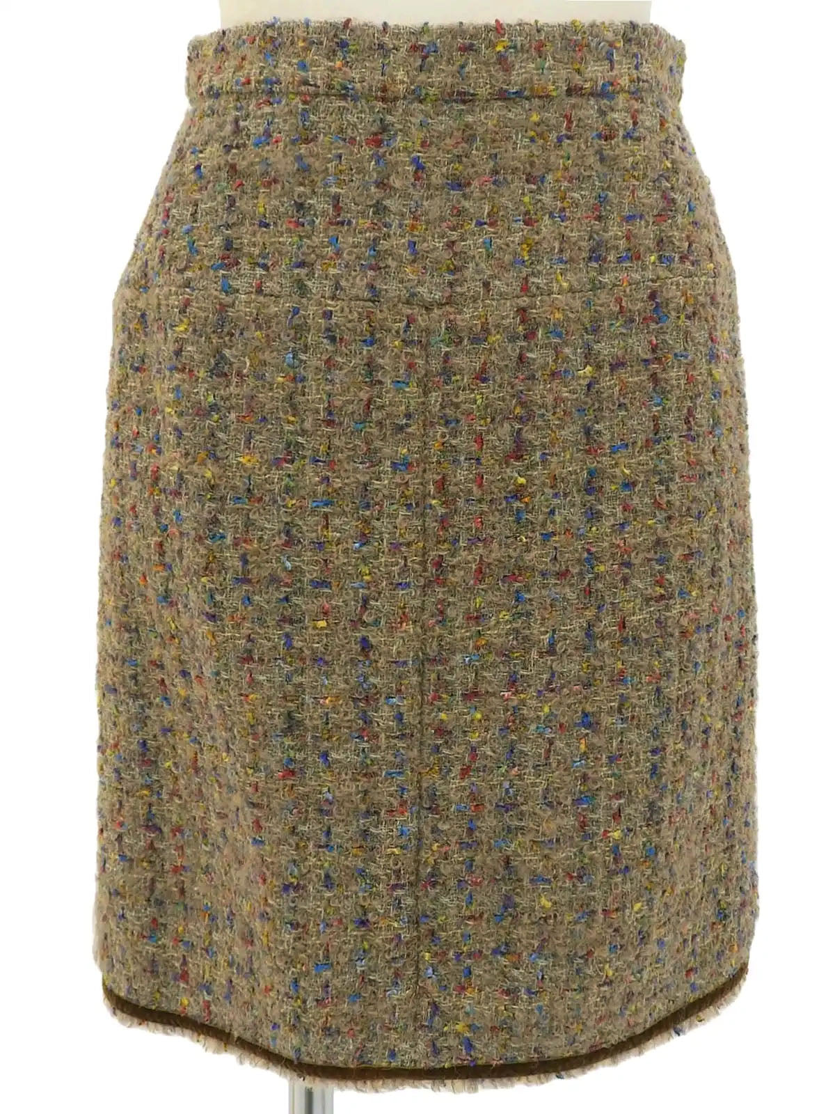 1993 Tweed CC Mark 纽扣套装,棕色/多色
