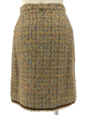 1993 Tweed CC Mark 纽扣套装,棕色/多色