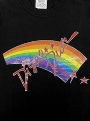 Logo Rainbow Print Half Sleeve Top in Black/Multi